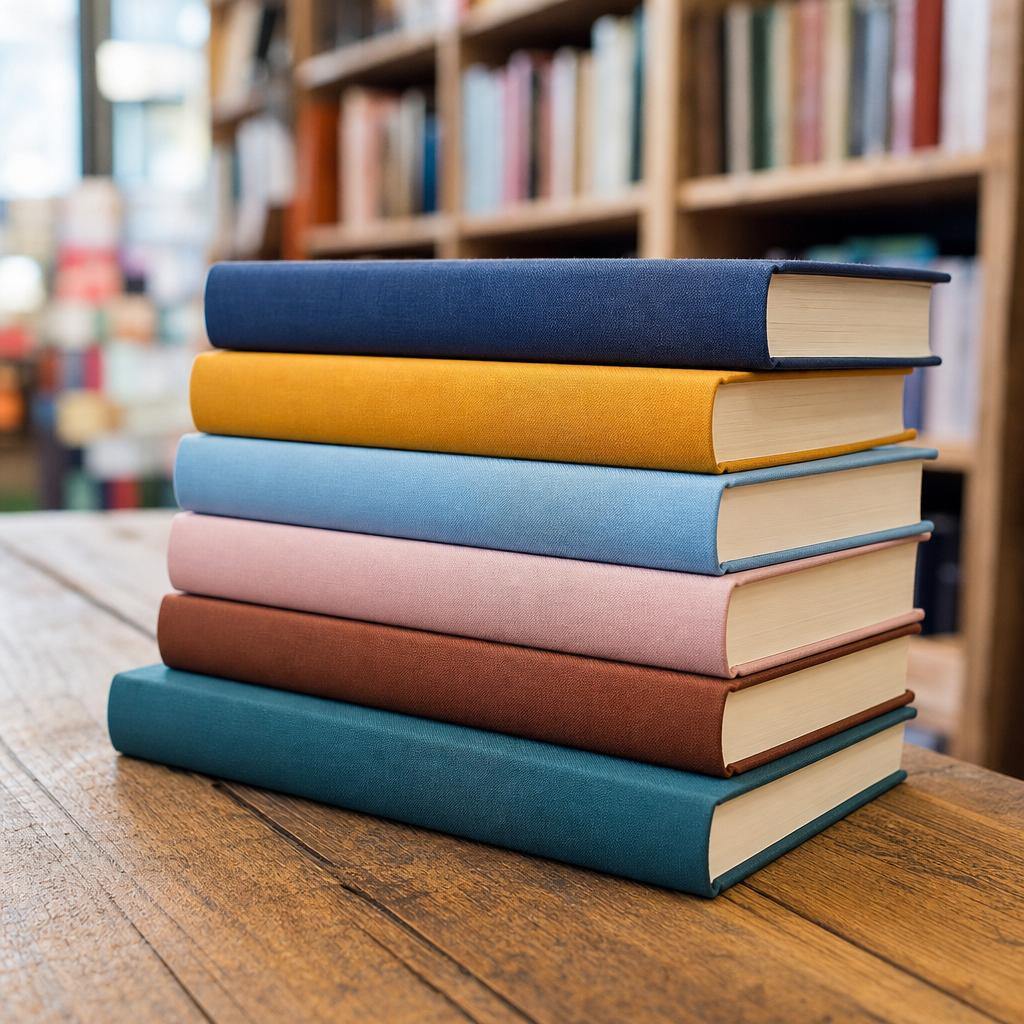 Stack of clothbound hardcover books
